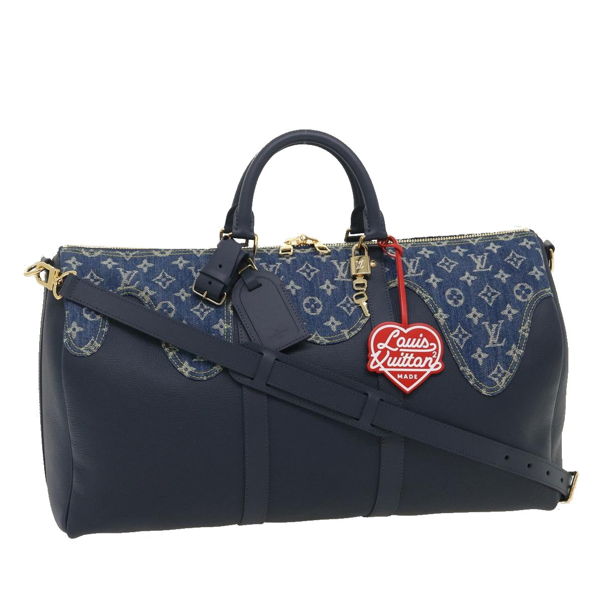 LOUIS VUITTON LV Squared NIGO Keepall Bandouliere 50 Boston M45975 Auth jk1687A