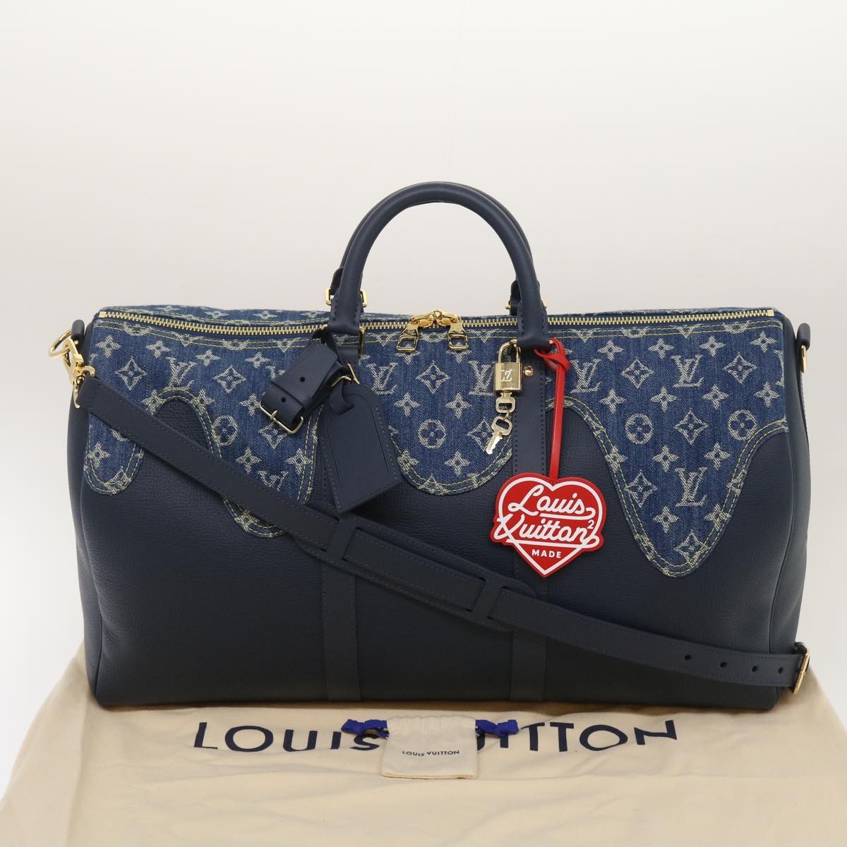 LOUIS VUITTON LV Squared NIGO Keepall Bandouliere 50 Boston M45975 Auth jk1687A