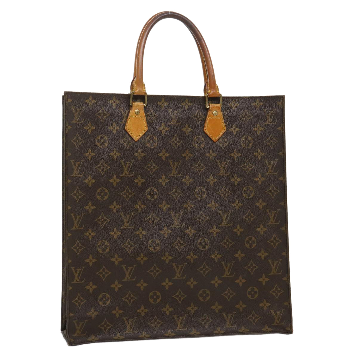 LOUIS VUITTON Monogram Sac Plat Hand Bag M51140 LV Auth jk1755