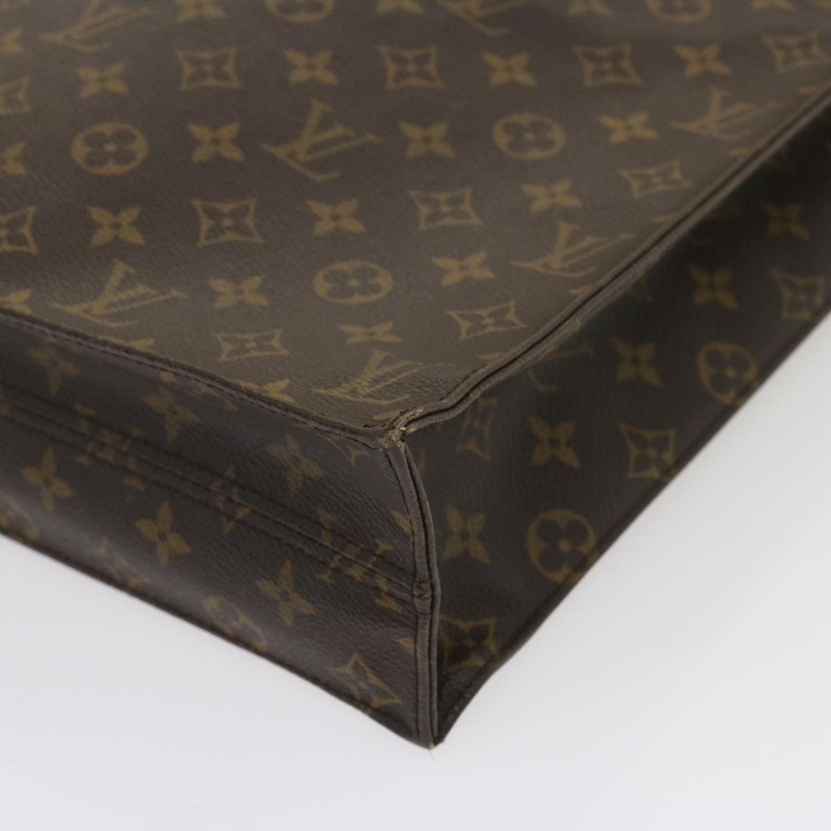 LOUIS VUITTON Monogram Sac Plat Hand Bag M51140 LV Auth jk1755