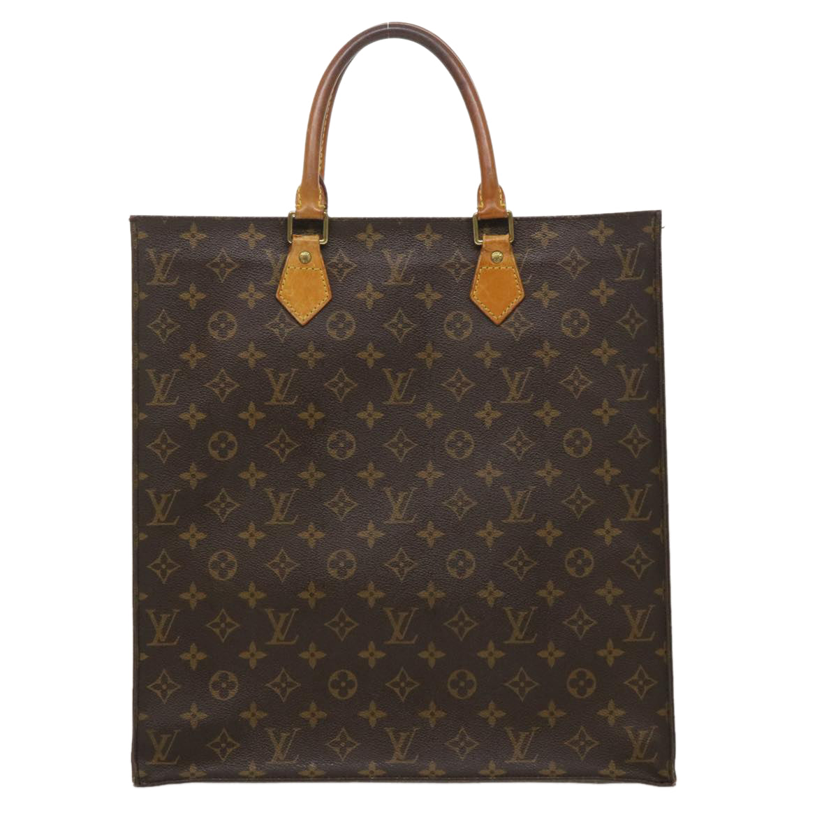 LOUIS VUITTON Monogram Sac Plat Hand Bag M51140 LV Auth jk1755