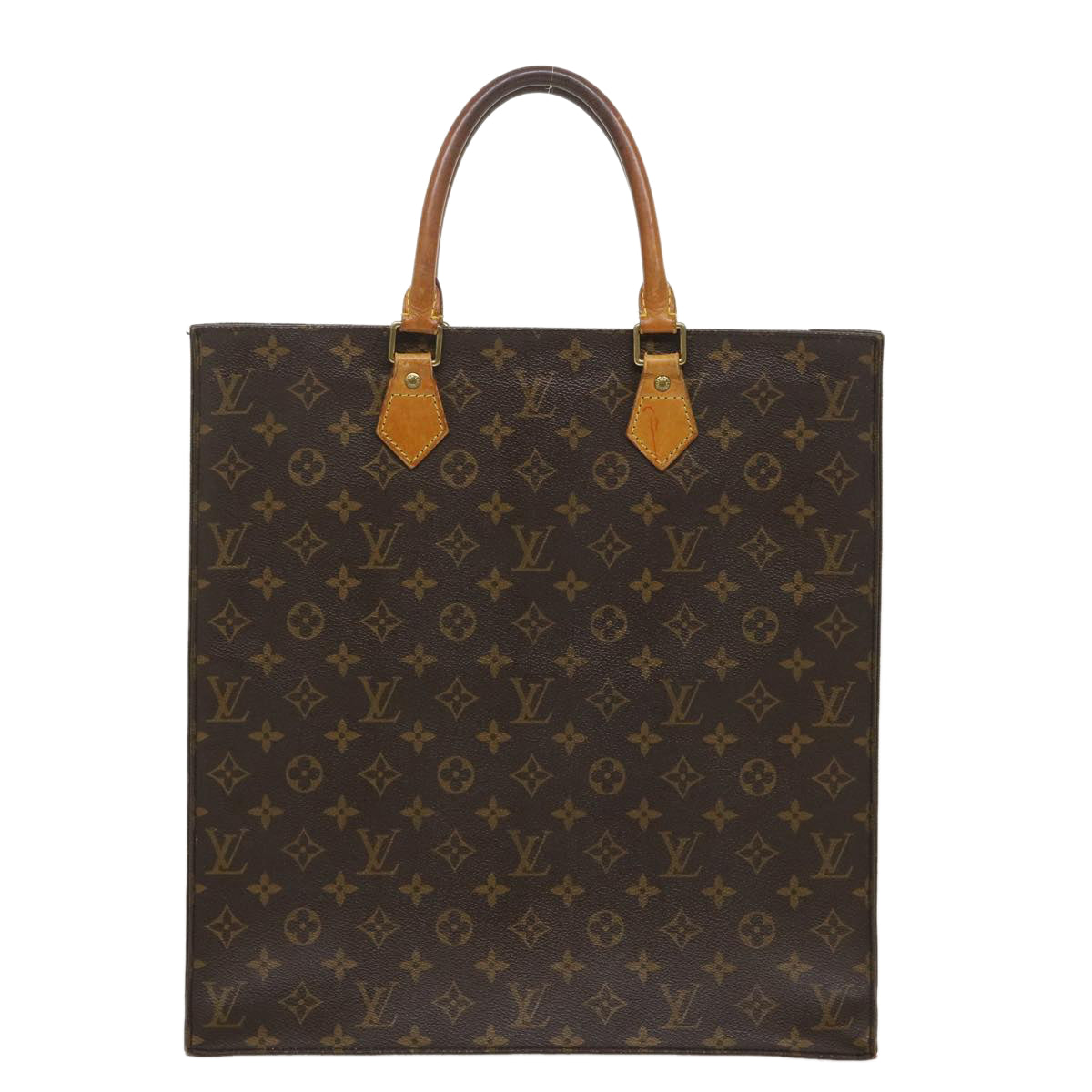 LOUIS VUITTON Monogram Sac Plat Hand Bag M51140 LV Auth jk1755 - 0