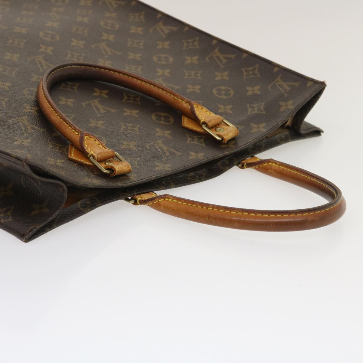 LOUIS VUITTON Monogram Sac Plat Hand Bag M51140 LV Auth jk1755