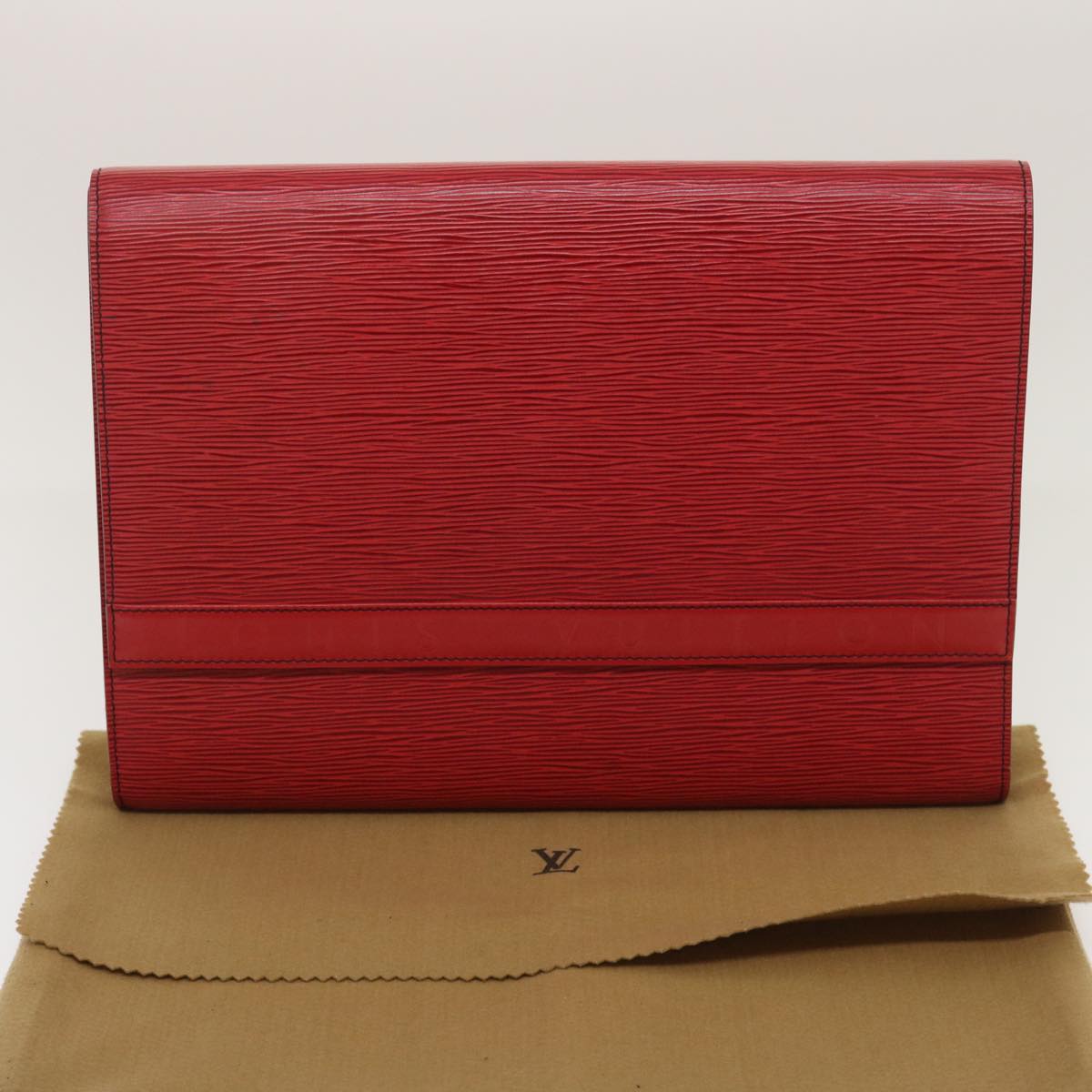 LOUIS VUITTON Epi Pochette Envelope Clutch Bag Red M52587 LV Auth jk1821