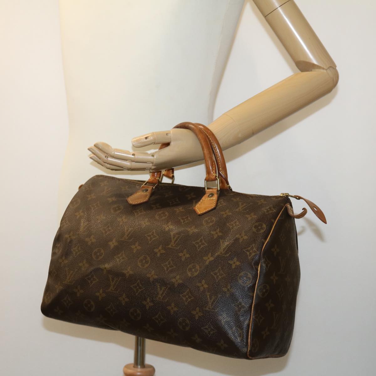 LOUIS VUITTON Monogram Speedy 35 Hand Bag M41524 LV Auth jk1876