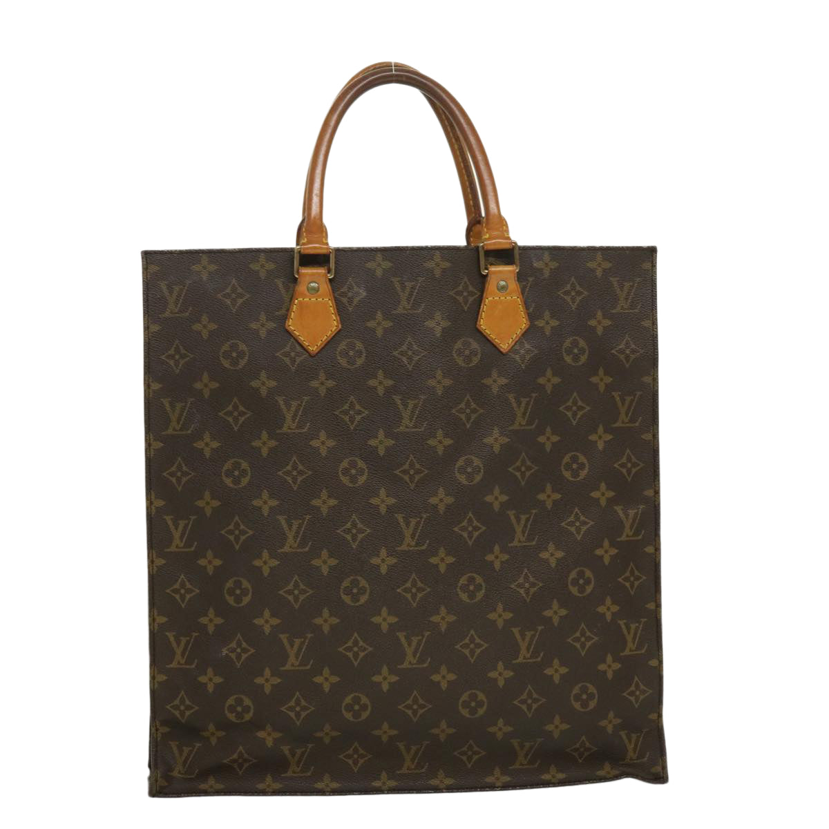 LOUIS VUITTON Monogram Sac Plat Hand Bag M51140 LV Auth jk2043