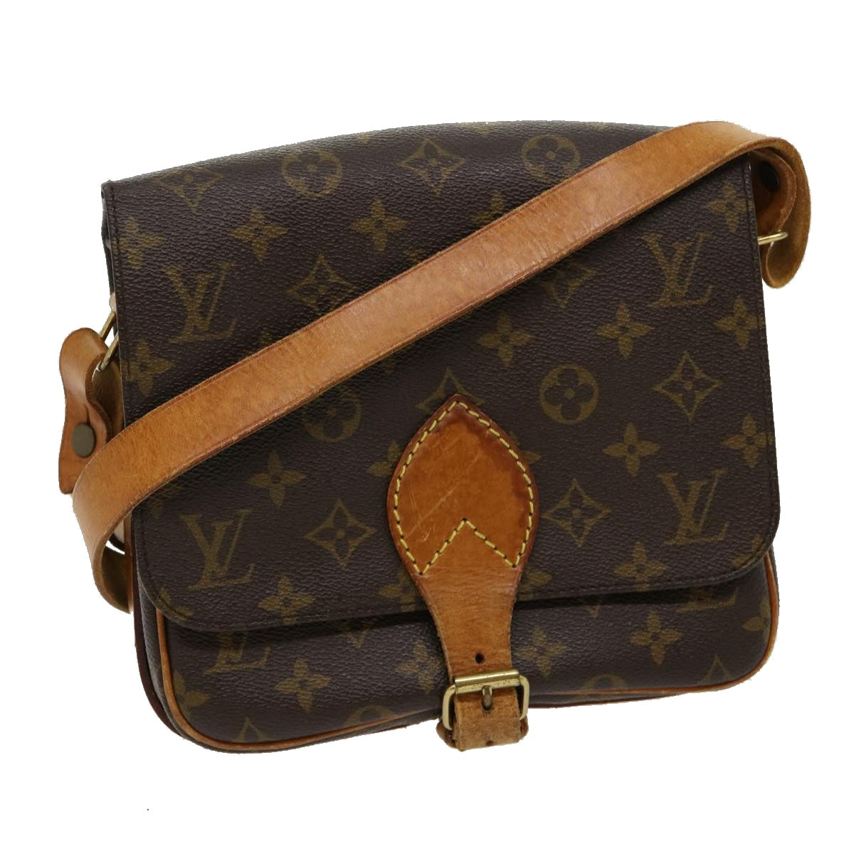 LOUIS VUITTON Monogram Cartouchiere MM Shoulder Bag M51253 LV Auth jk2111