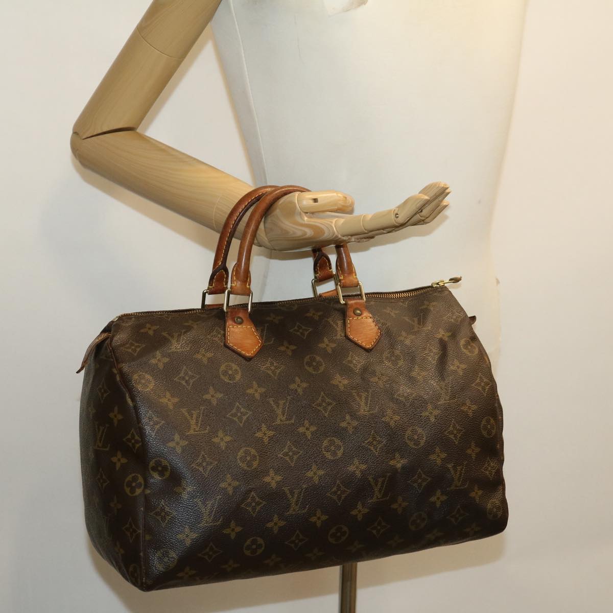 LOUIS VUITTON Monogram Speedy 35 Hand Bag M41524 LV Auth jk2134