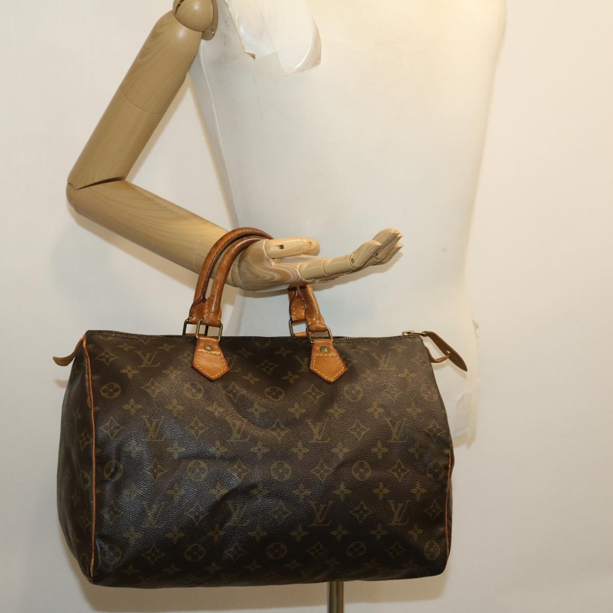 LOUIS VUITTON Monogram Speedy 35 Hand Bag M41524 LV Auth jk2135