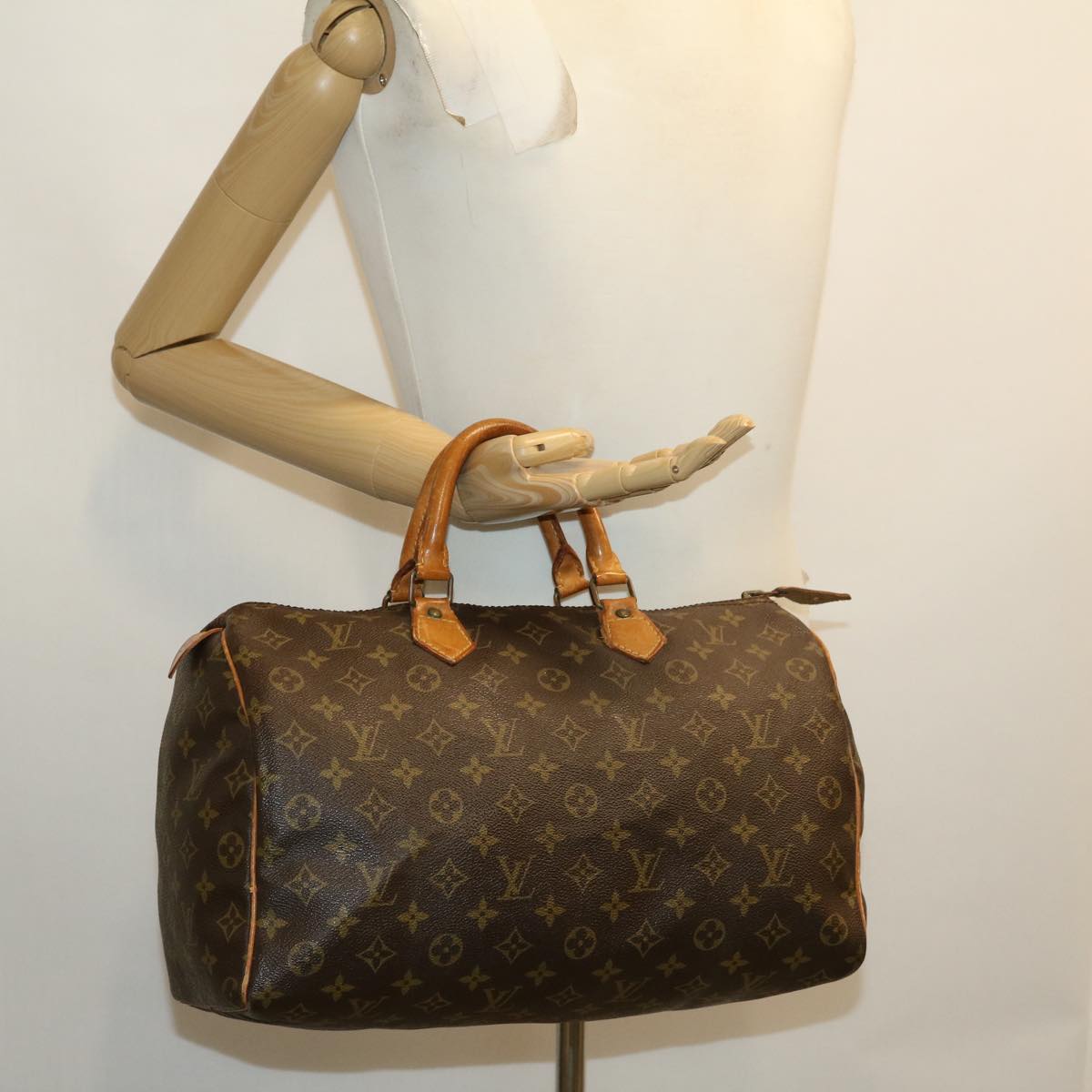 LOUIS VUITTON Monogram Speedy 35 Hand Bag M41524 LV Auth jk2136