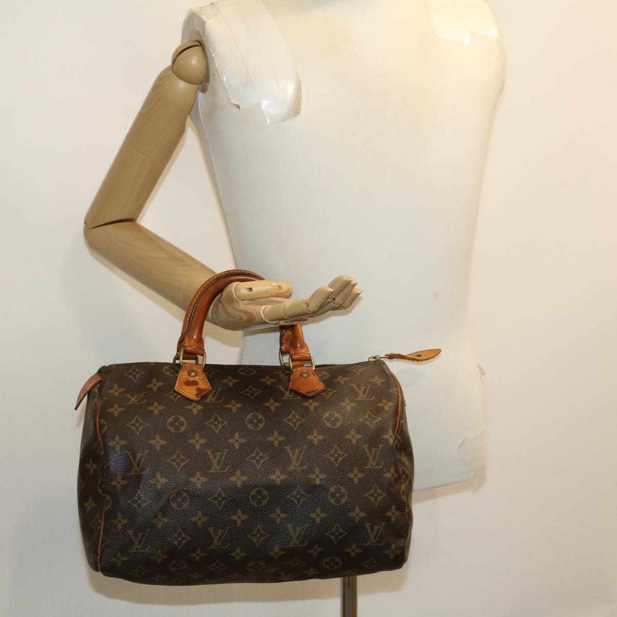 LOUIS VUITTON Monogram Speedy 30 Hand Bag M41526 LV Auth jk2148