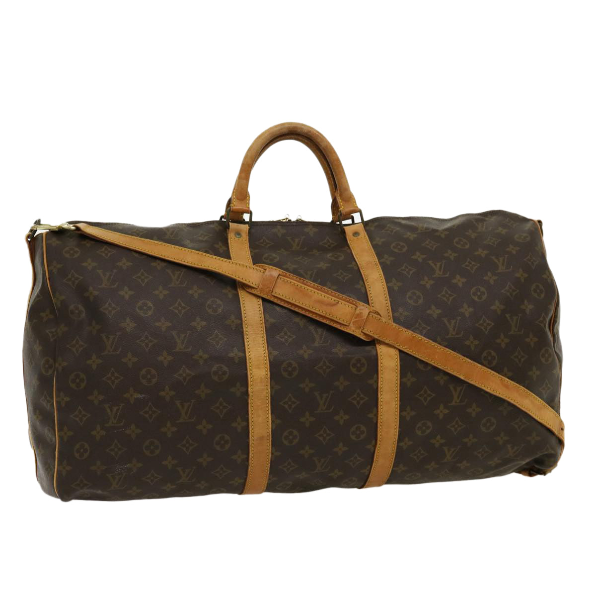 LOUIS VUITTON Monogram Keepall Bandouliere 60 Boston Bag M41412 LV Auth jk2164