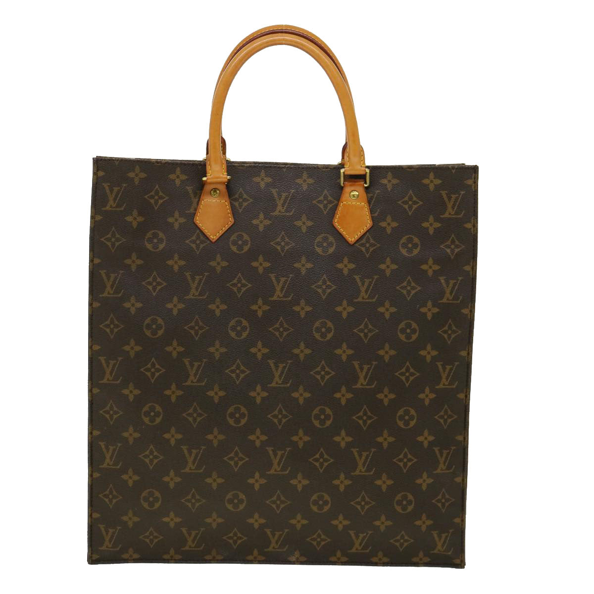 LOUIS VUITTON Monogram Sac Plat Hand Bag M51140 LV Auth jk2210