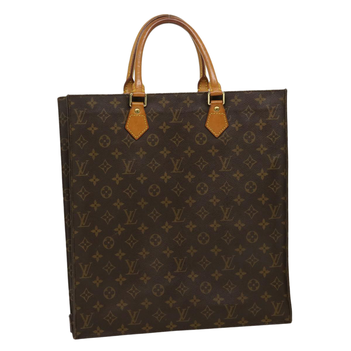 LOUIS VUITTON Monogram Sac Plat Hand Bag M51140 LV Auth jk2212