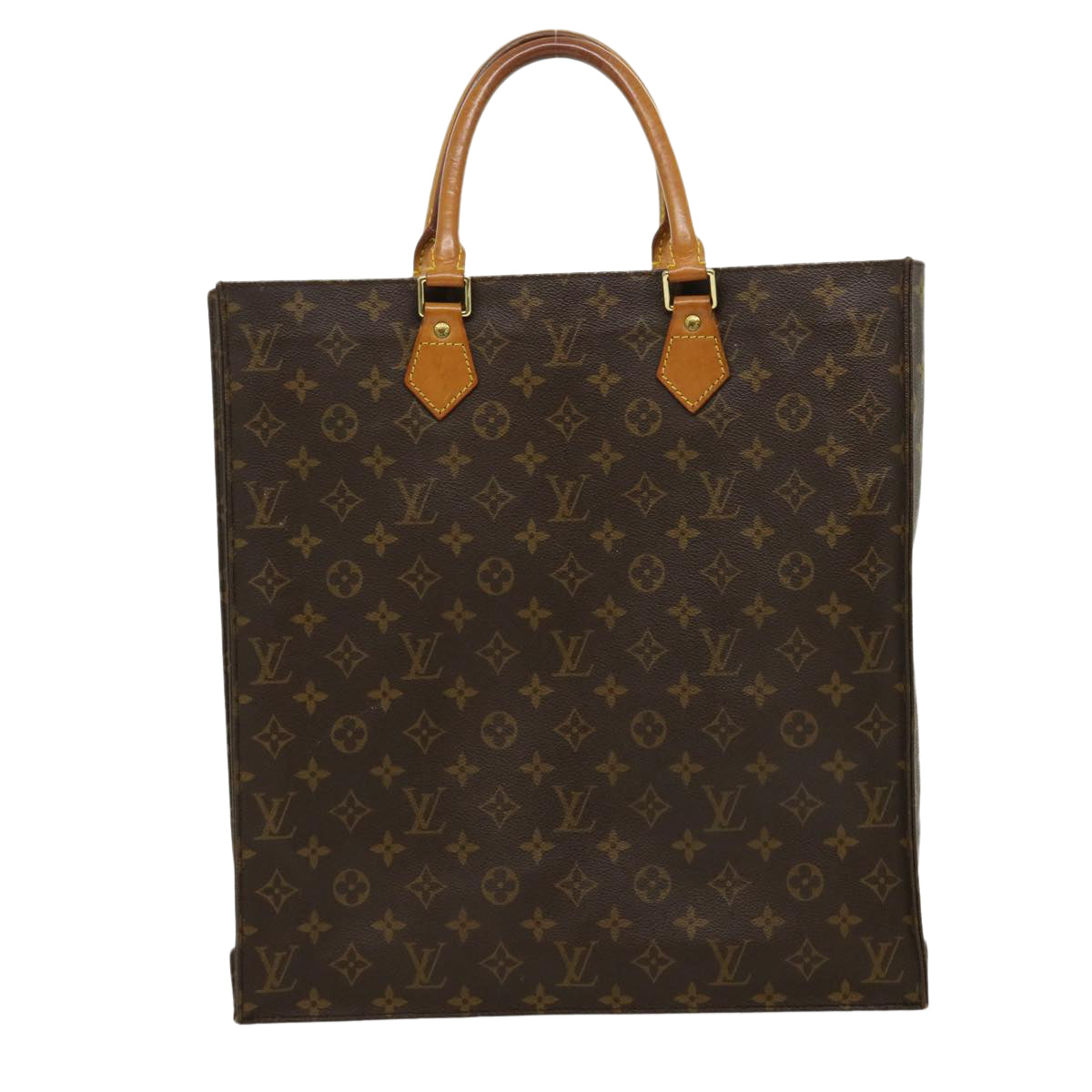 LOUIS VUITTON Monogram Sac Plat Hand Bag M51140 LV Auth jk2212