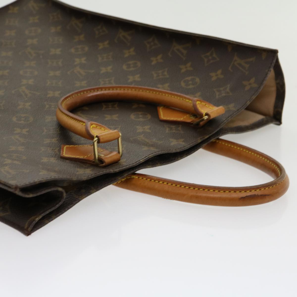 LOUIS VUITTON Monogram Sac Plat Hand Bag M51140 LV Auth jk2212