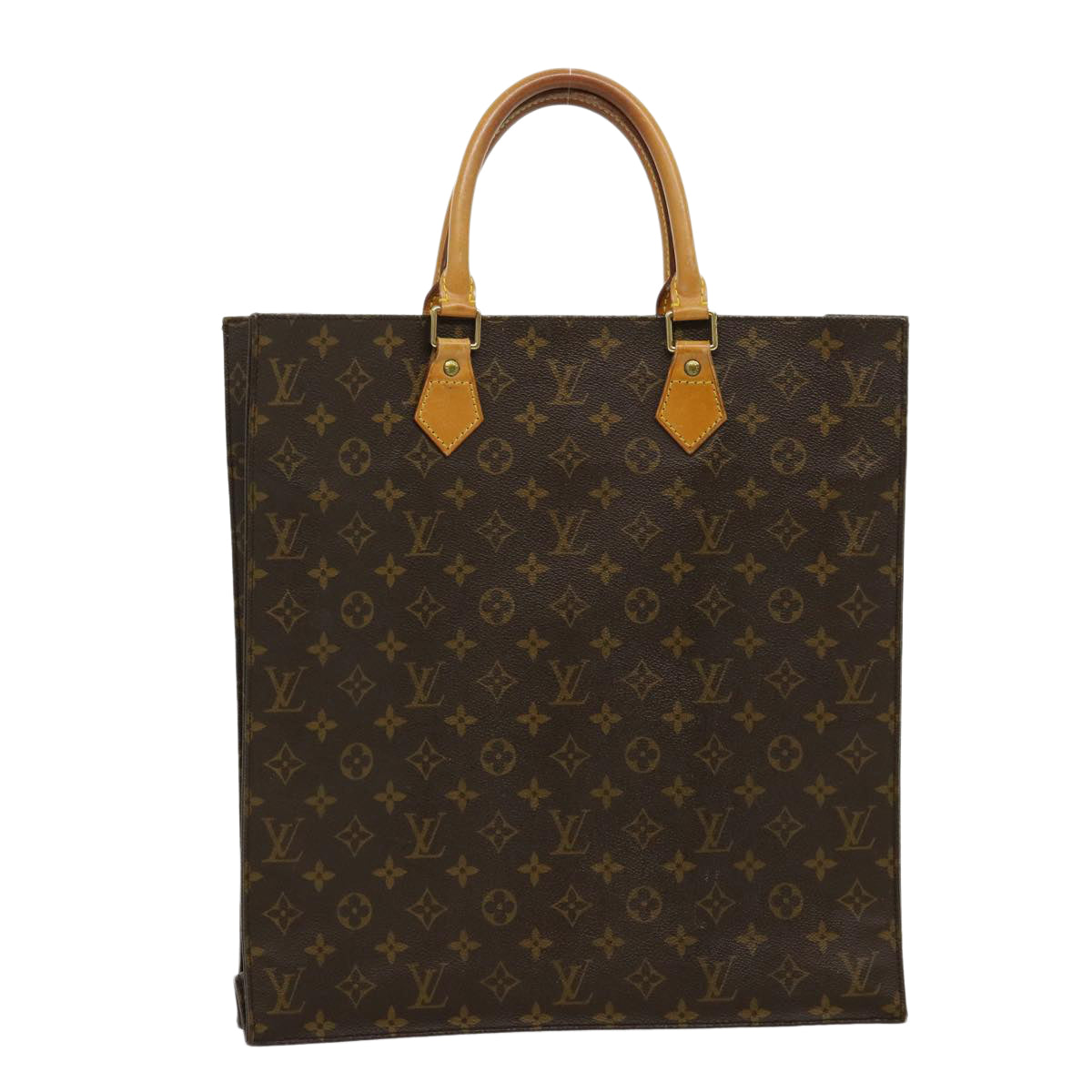 LOUIS VUITTON Monogram Sac Plat Hand Bag M51140 LV Auth jk2213