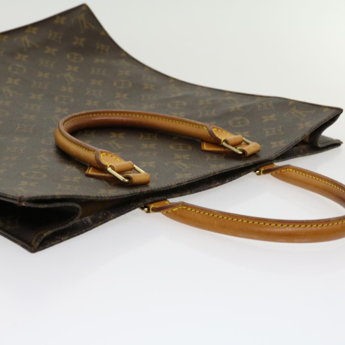 LOUIS VUITTON Monogram Sac Plat Hand Bag M51140 LV Auth jk2213