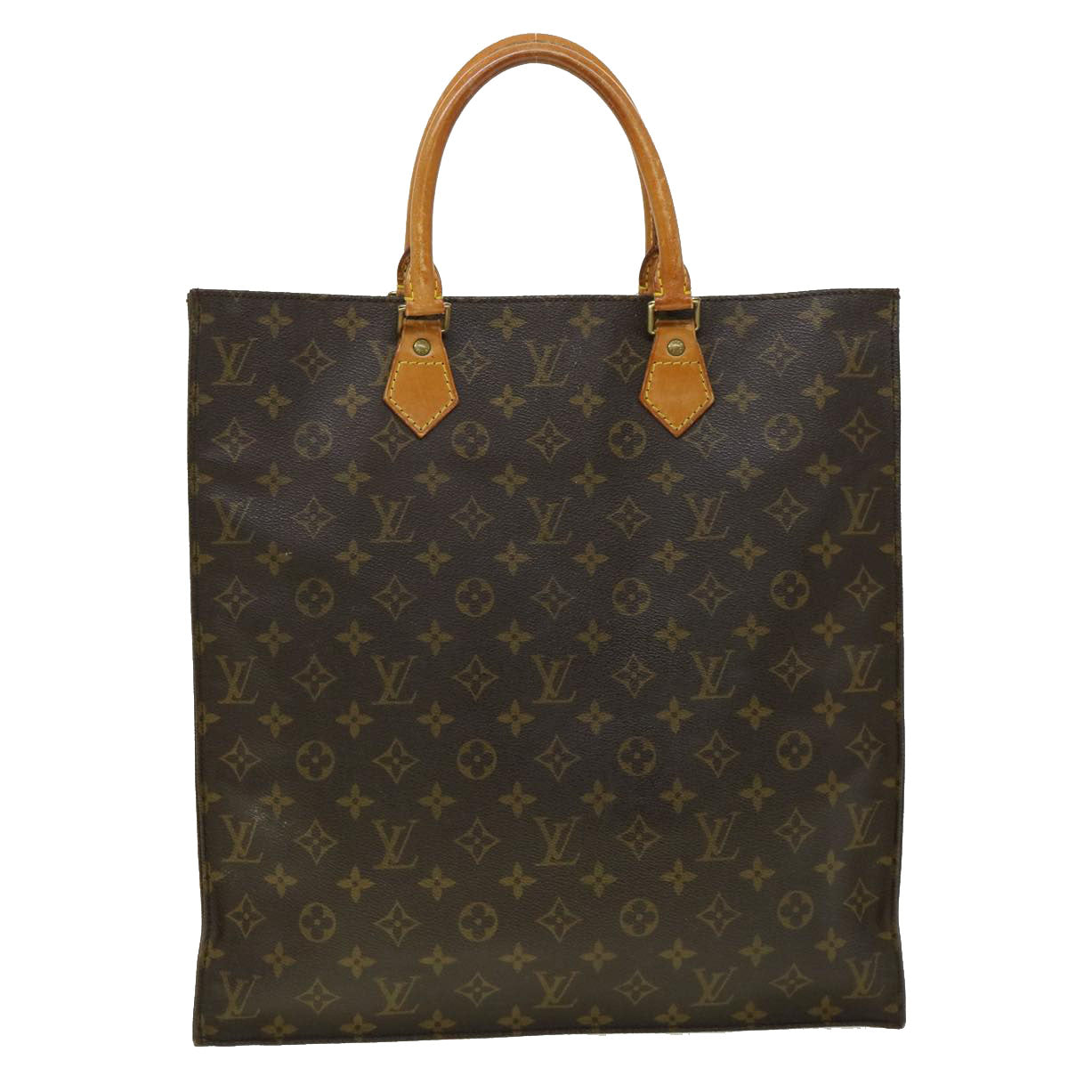 LOUIS VUITTON Monogram Sac Plat Hand Bag M51140 LV Auth jk2215