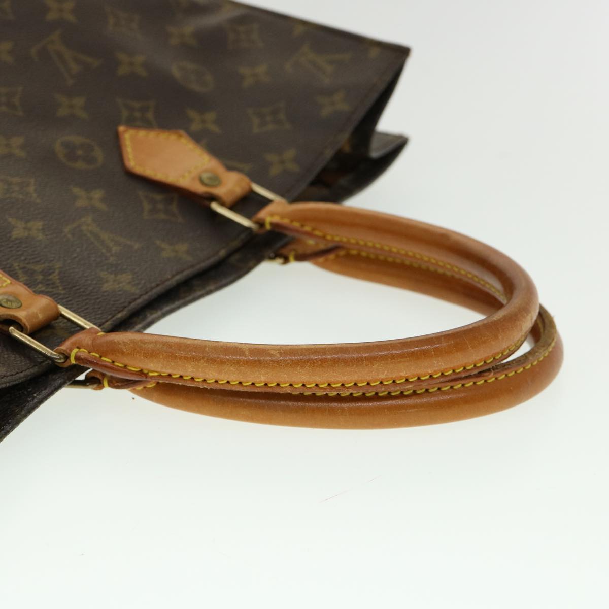 LOUIS VUITTON Monogram Sac Plat Hand Bag M51140 LV Auth jk2215