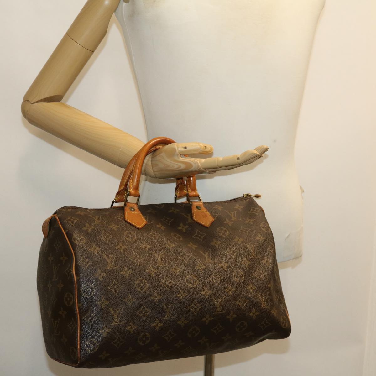 LOUIS VUITTON Monogram Speedy 35 Hand Bag M41524 LV Auth jk2342