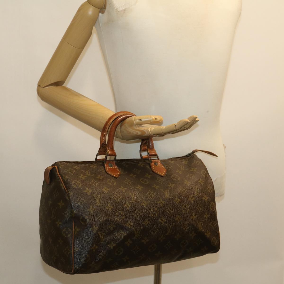 LOUIS VUITTON Monogram Speedy 35 Hand Bag M41524 LV Auth jk2345