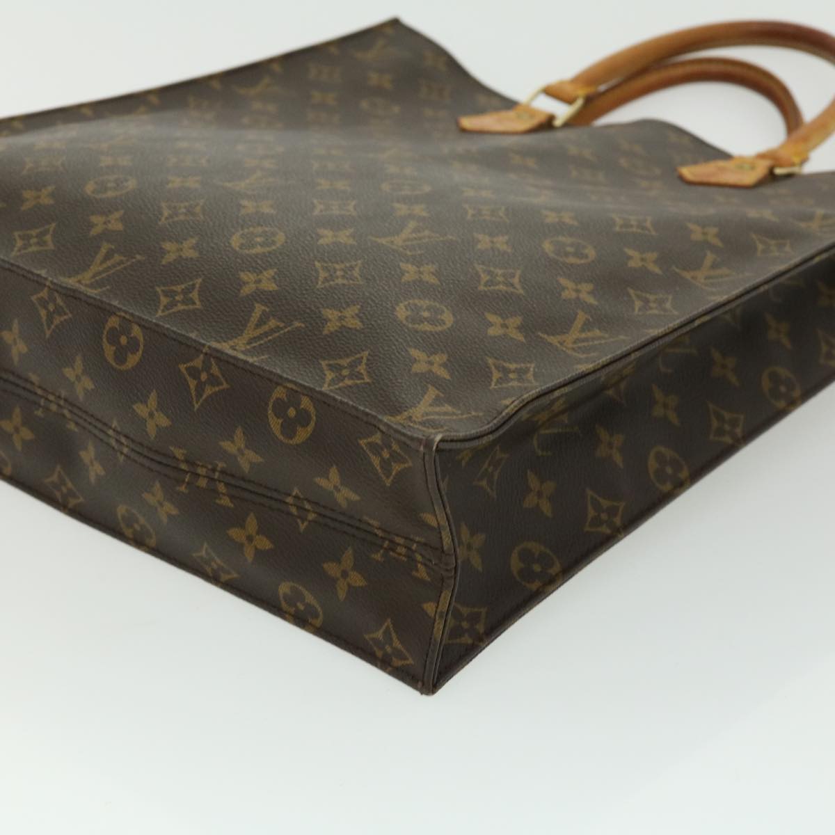 LOUIS VUITTON Monogram Sac Plat Hand Bag M51140 LV Auth jk2424