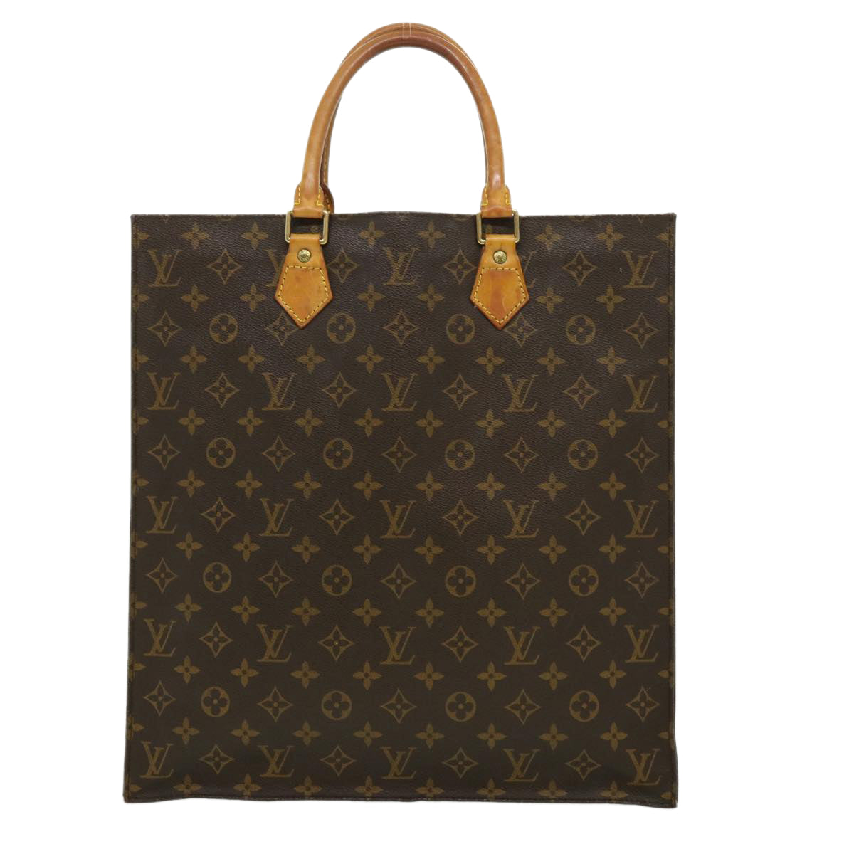 LOUIS VUITTON Monogram Sac Plat Hand Bag M51140 LV Auth jk2424