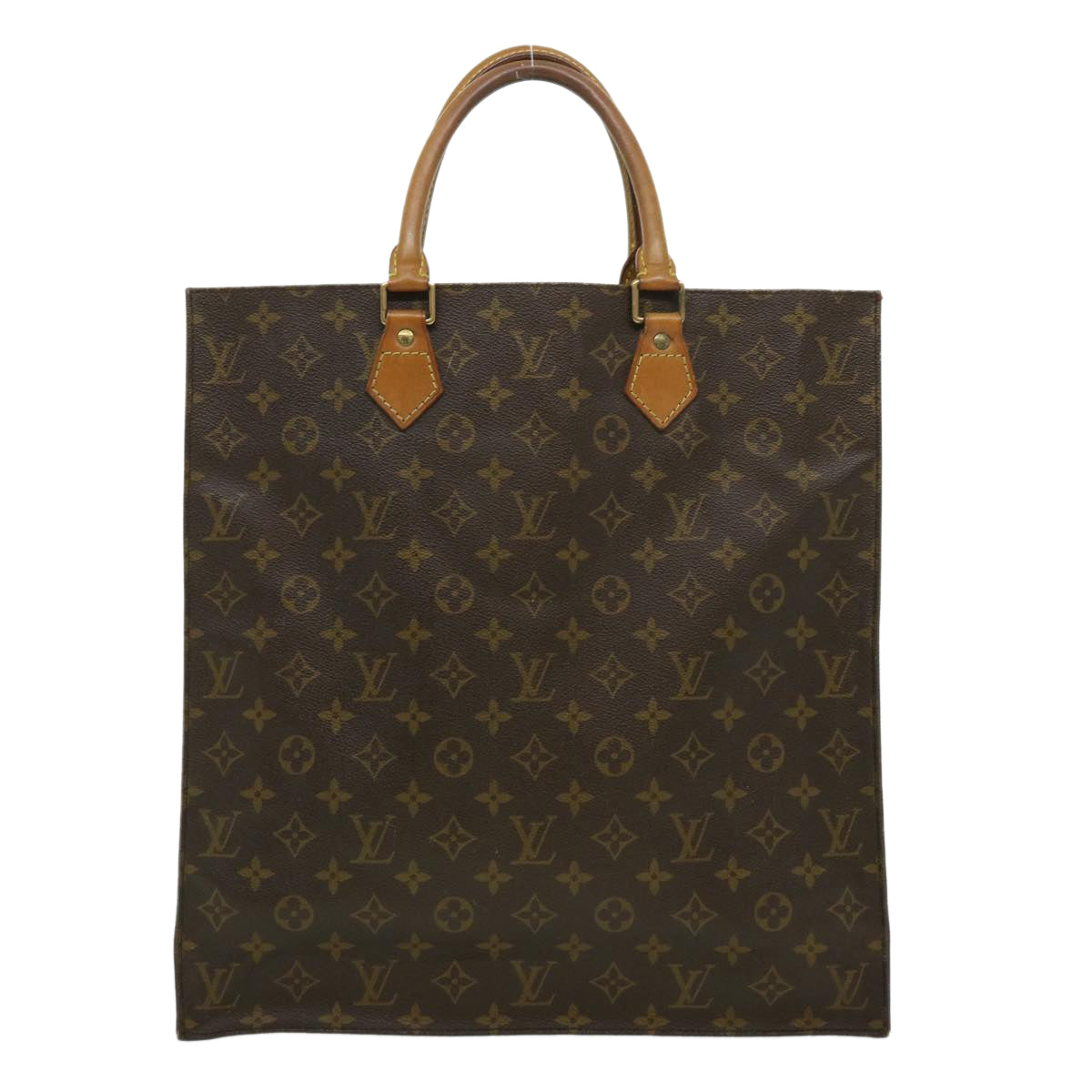 LOUIS VUITTON Monogram Sac Plat Hand Bag M51140 LV Auth jk2425