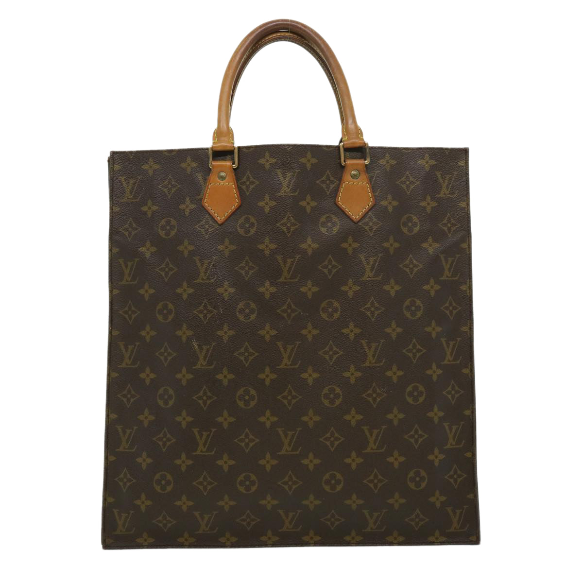 LOUIS VUITTON Monogram Sac Plat Hand Bag M51140 LV Auth jk2425