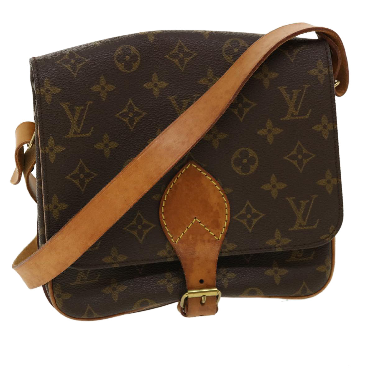 LOUIS VUITTON Monogram Cartouchiere MM Shoulder Bag M51253 LV Auth jk2496