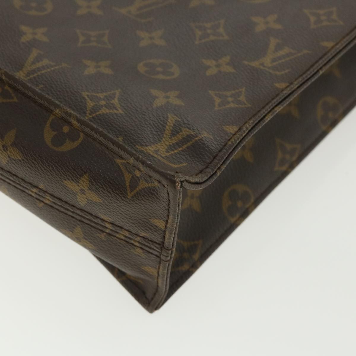 LOUIS VUITTON Monogram Sac Plat Hand Bag M51140 LV Auth jk2525