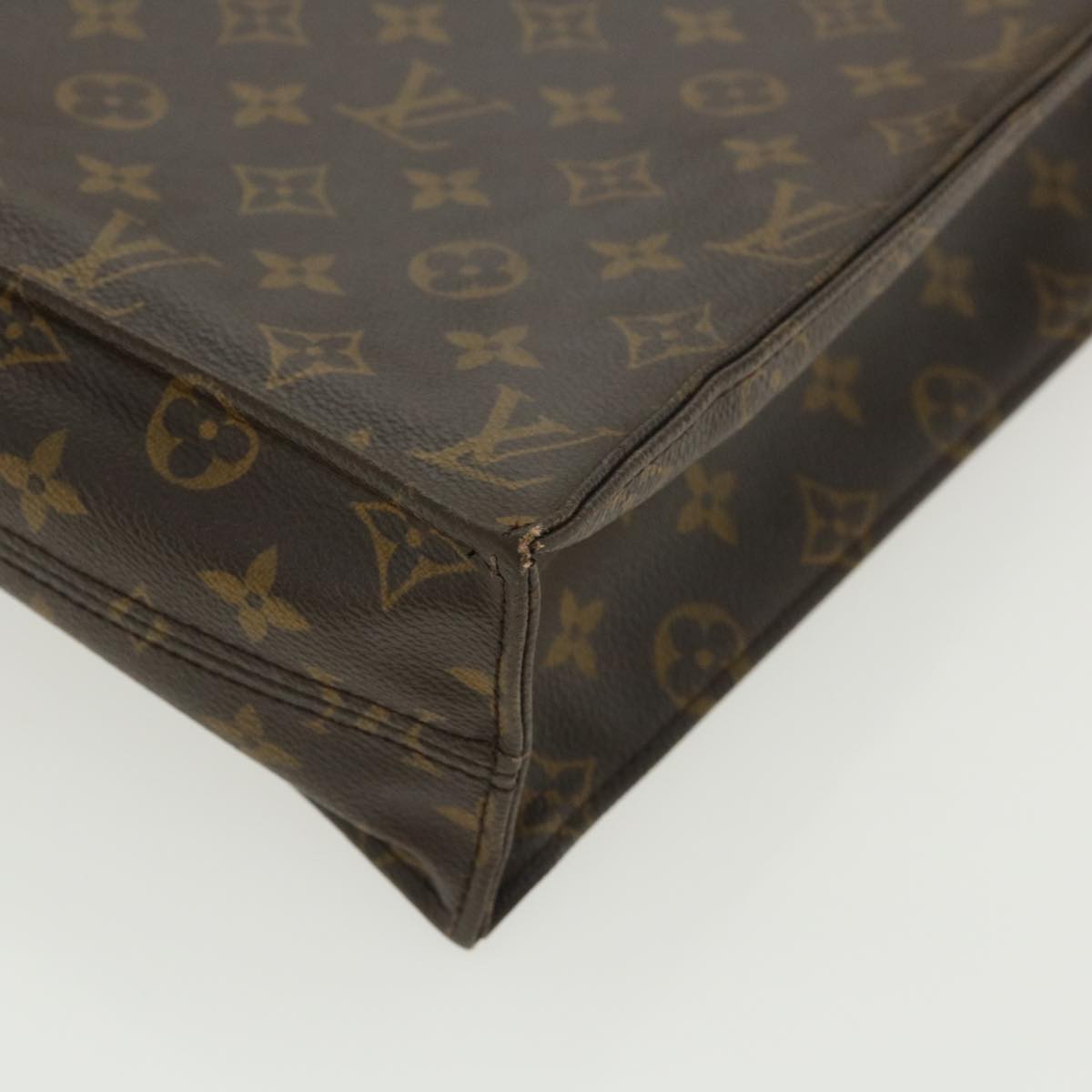 LOUIS VUITTON Monogram Sac Plat Hand Bag M51140 LV Auth jk2525