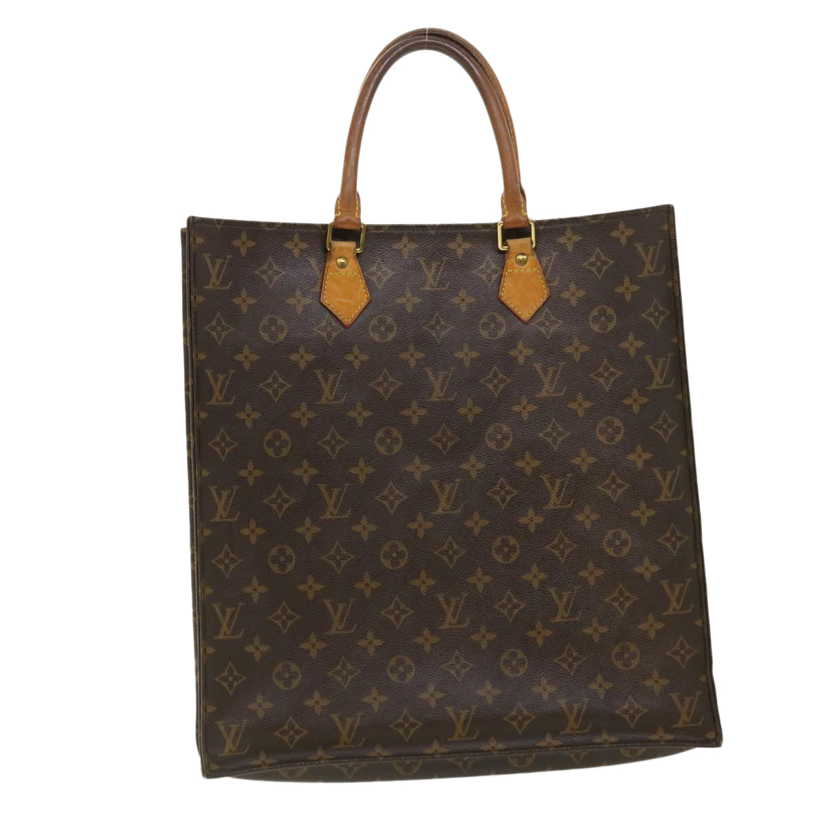 LOUIS VUITTON Monogram Sac Plat Hand Bag M51140 LV Auth jk2525