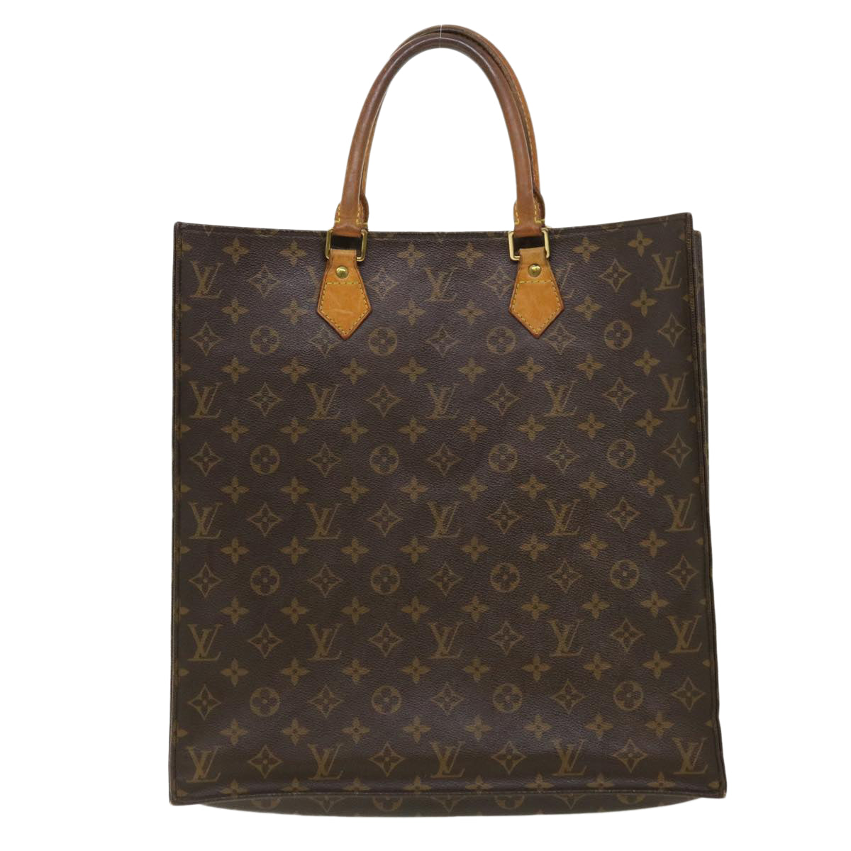 LOUIS VUITTON Monogram Sac Plat Hand Bag M51140 LV Auth jk2525