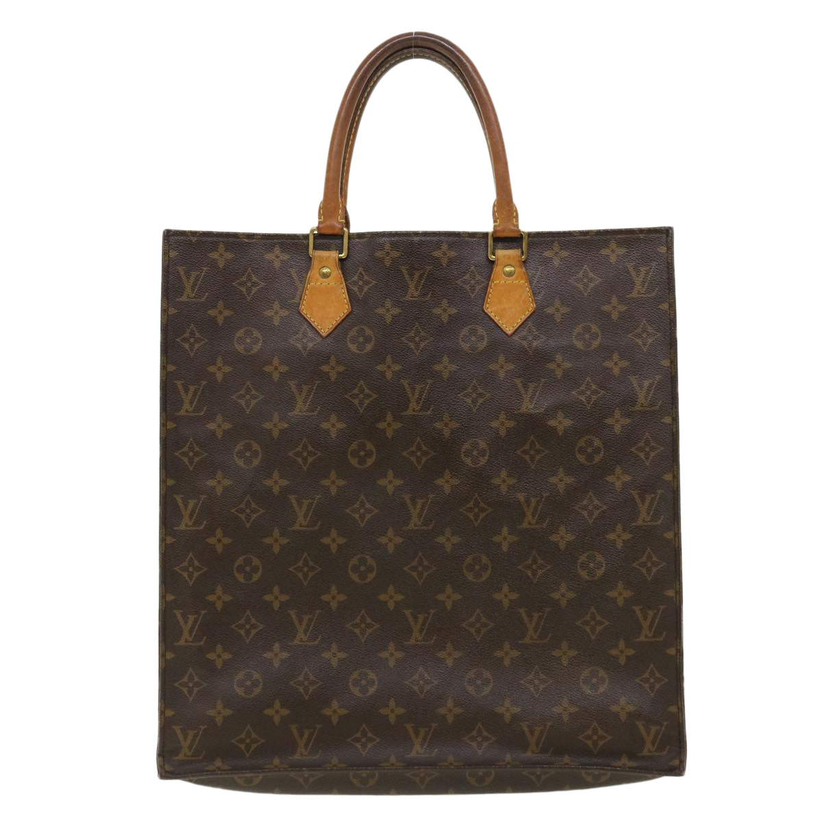 LOUIS VUITTON Monogram Sac Plat Hand Bag M51140 LV Auth jk2525 - 0