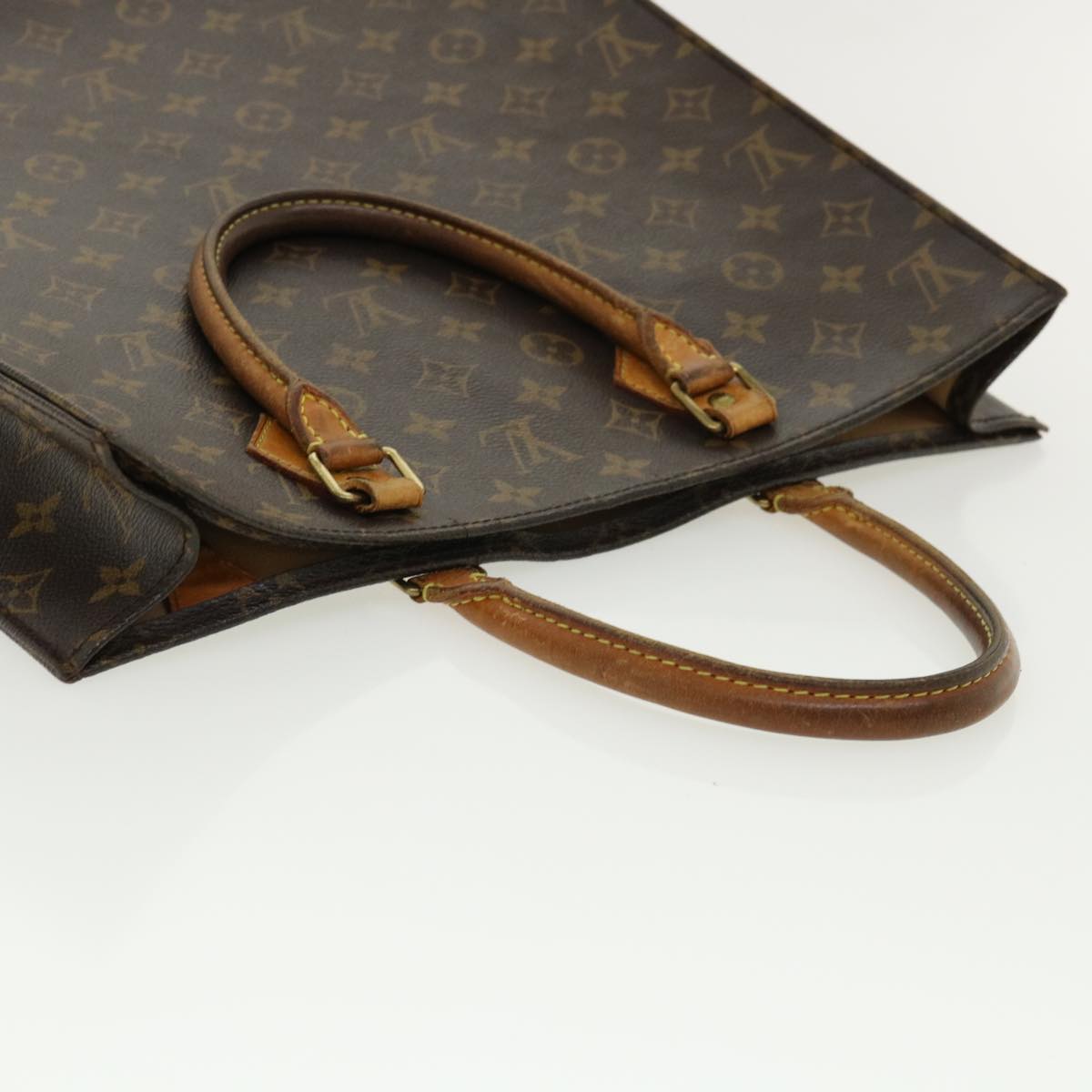 LOUIS VUITTON Monogram Sac Plat Hand Bag M51140 LV Auth jk2525