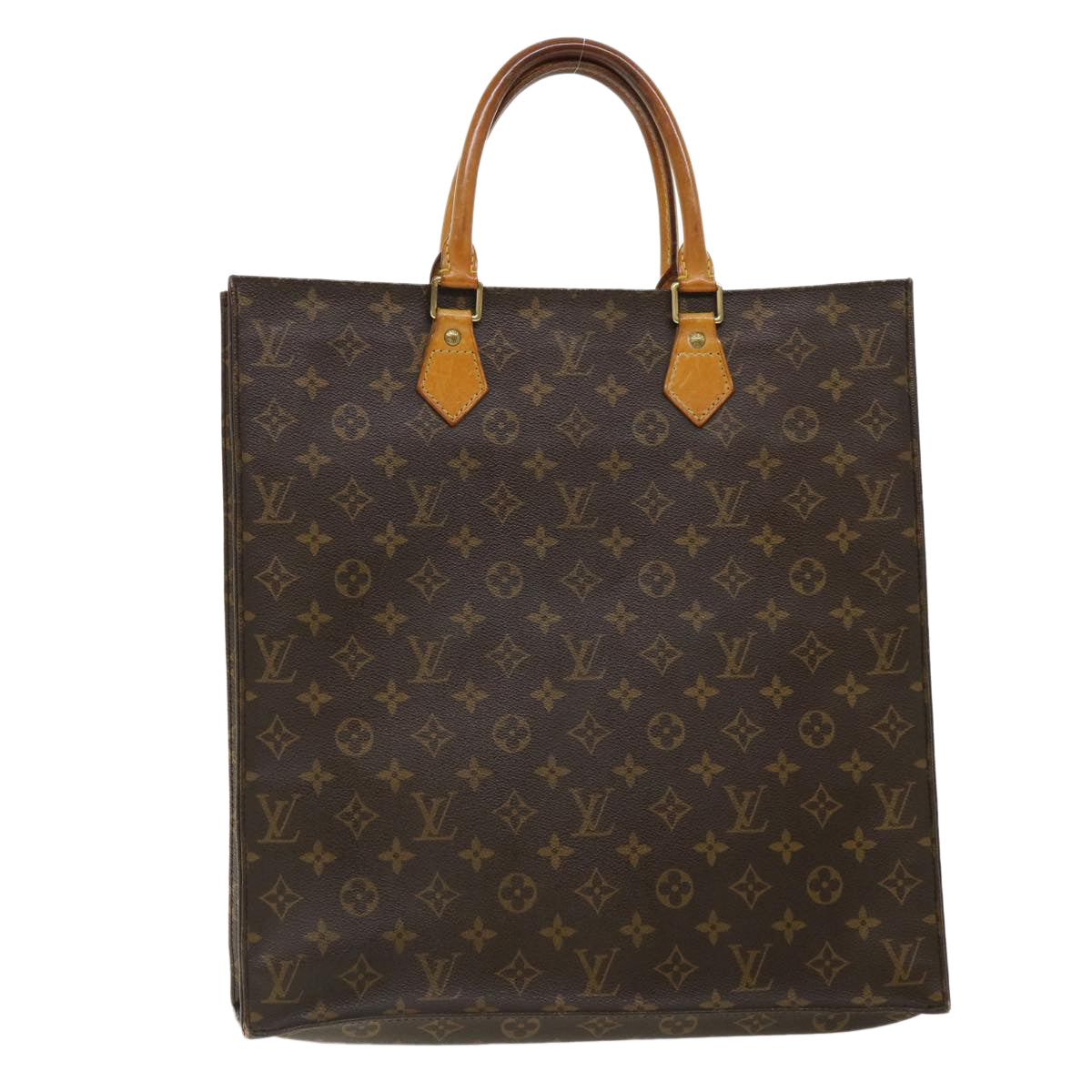 LOUIS VUITTON Monogram Sac Plat Hand Bag M51140 LV Auth jk2526