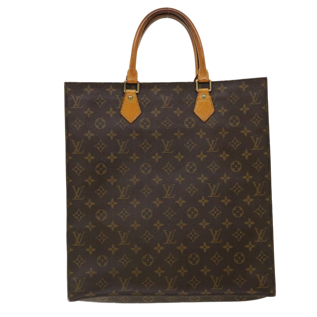 LOUIS VUITTON Monogram Sac Plat Hand Bag M51140 LV Auth jk2526