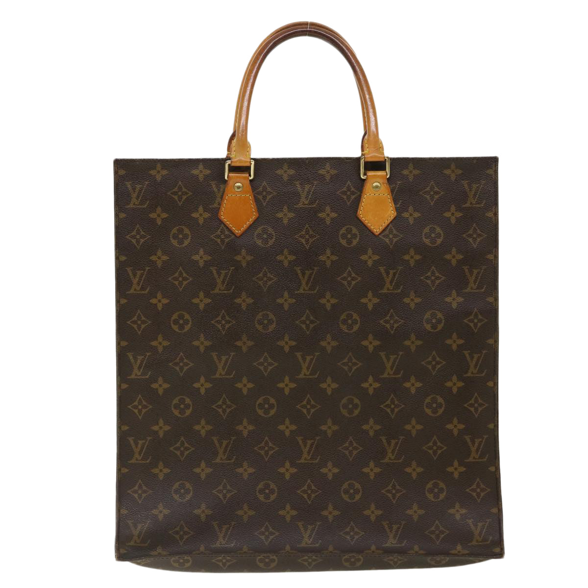 LOUIS VUITTON Monogram Sac Plat Hand Bag M51140 LV Auth jk2526