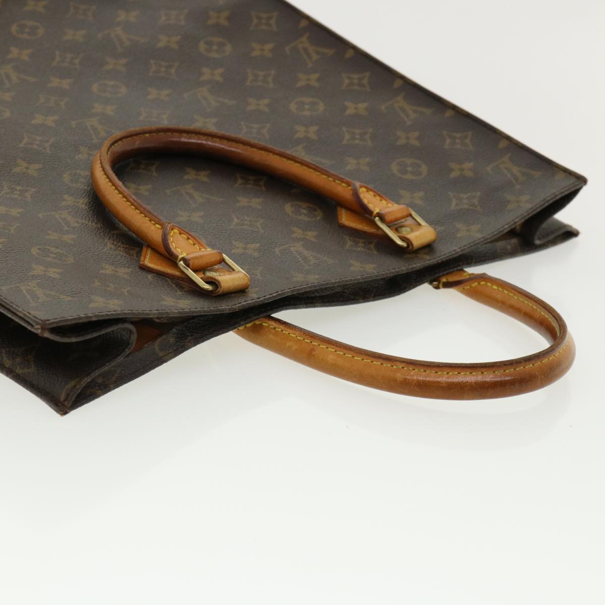 LOUIS VUITTON Monogram Sac Plat Hand Bag M51140 LV Auth jk2526