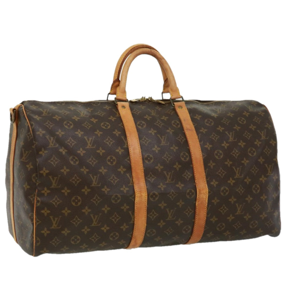 LOUIS VUITTON Monogram Keepall Bandouliere 55 Boston Bag M41414 LV Auth jk2787