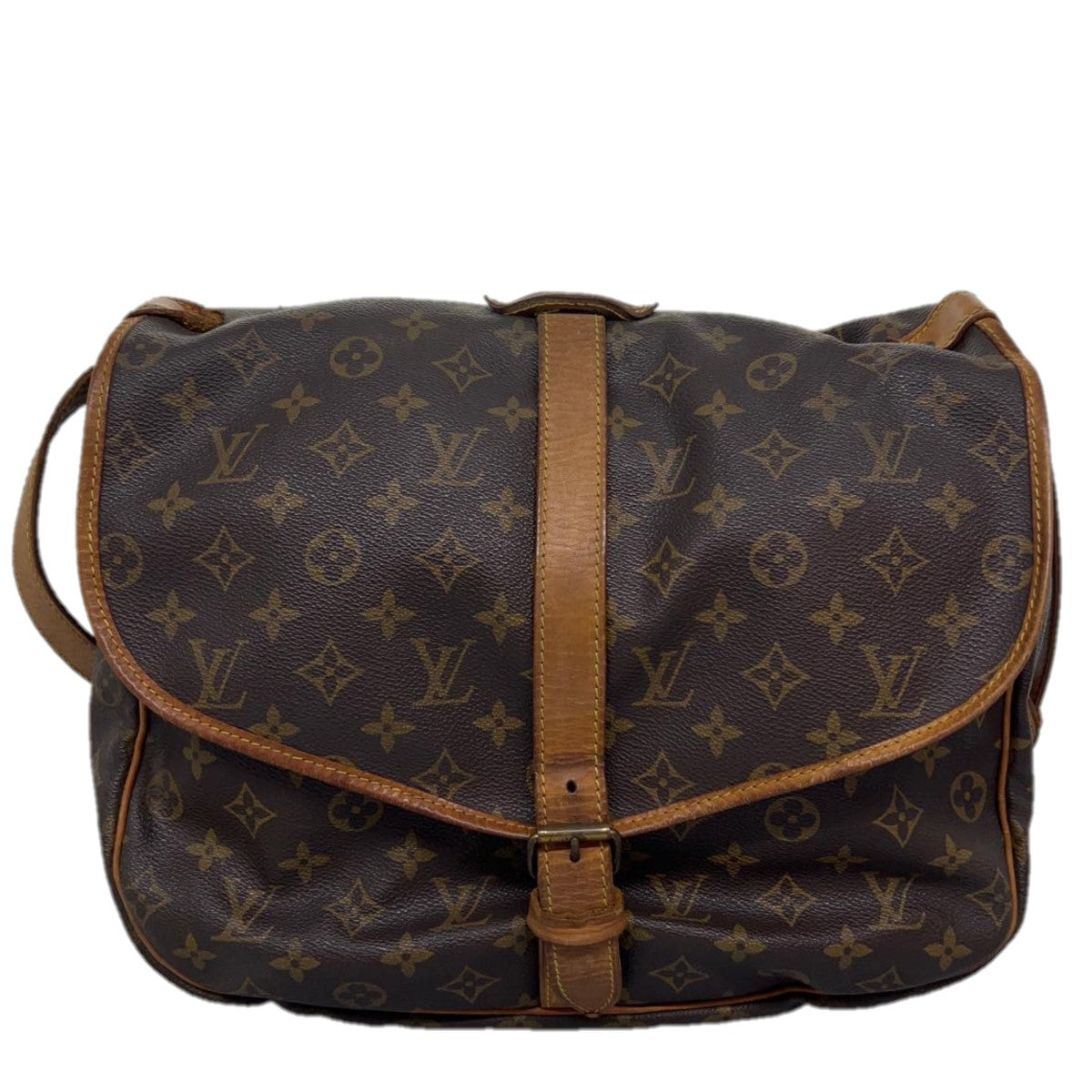 LOUIS VUITTON Monogram Saumur 35 Shoulder Bag M42254 LV Auth jk2817