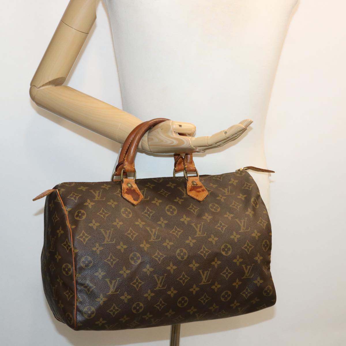 LOUIS VUITTON Monogram Speedy 35 Hand Bag M41524 LV Auth jk2837