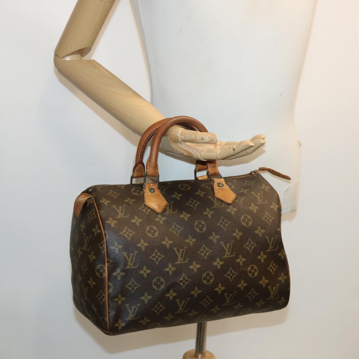 LOUIS VUITTON Monogram Speedy 30 Hand Bag M41526 LV Auth jk2851