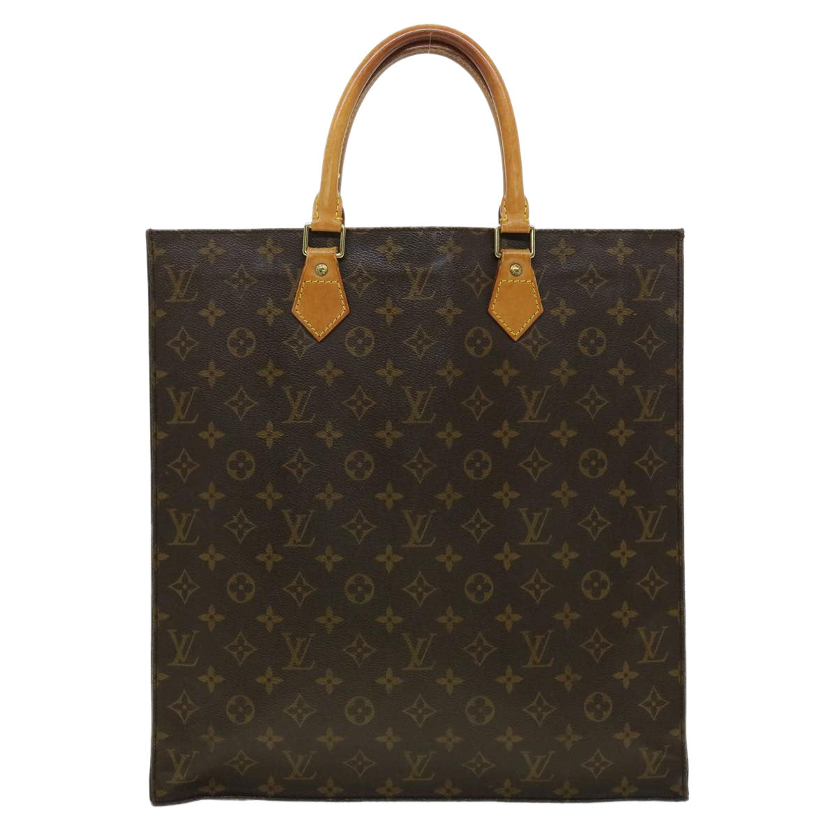 LOUIS VUITTON Monogram Sac Plat Hand Bag M51140 LV Auth jk2898