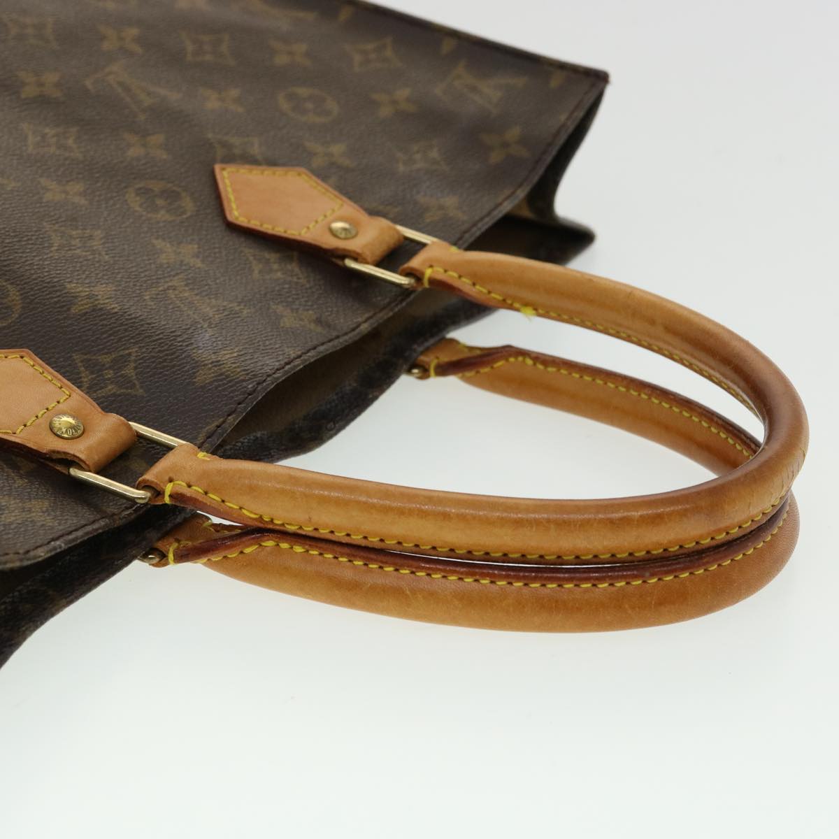 LOUIS VUITTON Monogram Sac Plat Hand Bag M51140 LV Auth jk2898