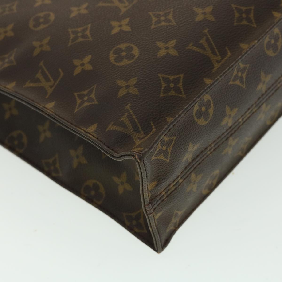 LOUIS VUITTON Monogram Sac Plat Hand Bag M51140 LV Auth jk2899