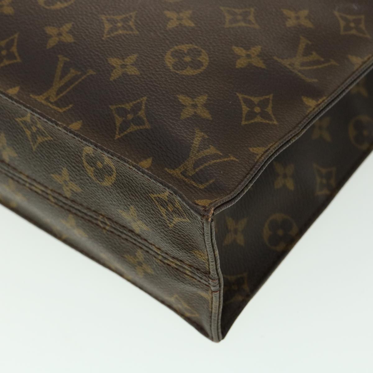 LOUIS VUITTON Monogram Sac Plat Hand Bag M51140 LV Auth jk2899