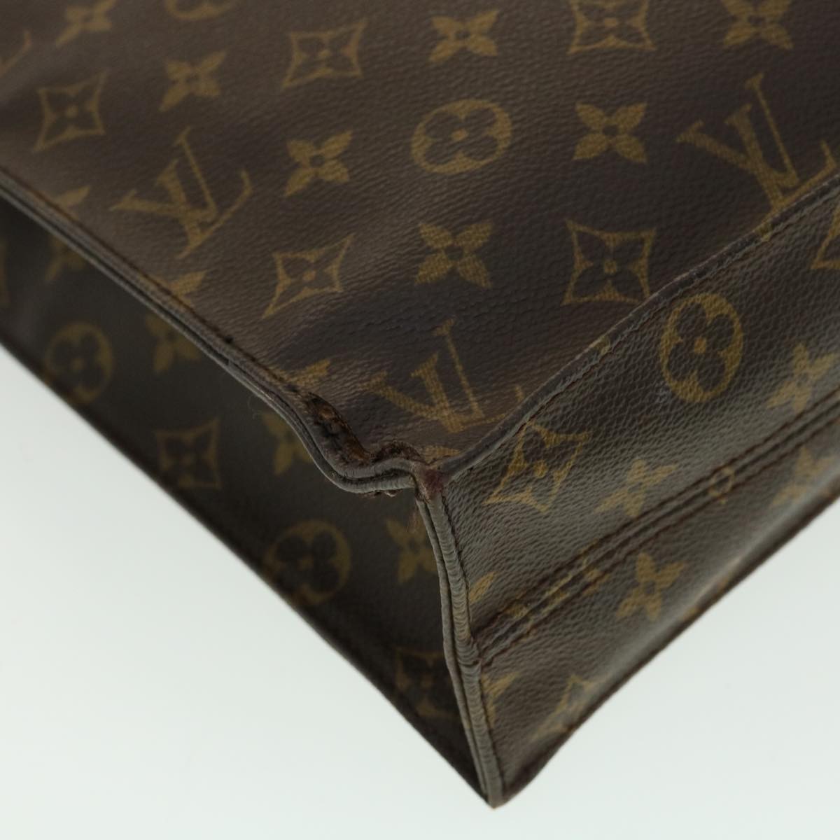 LOUIS VUITTON Monogram Sac Plat Hand Bag M51140 LV Auth jk2899